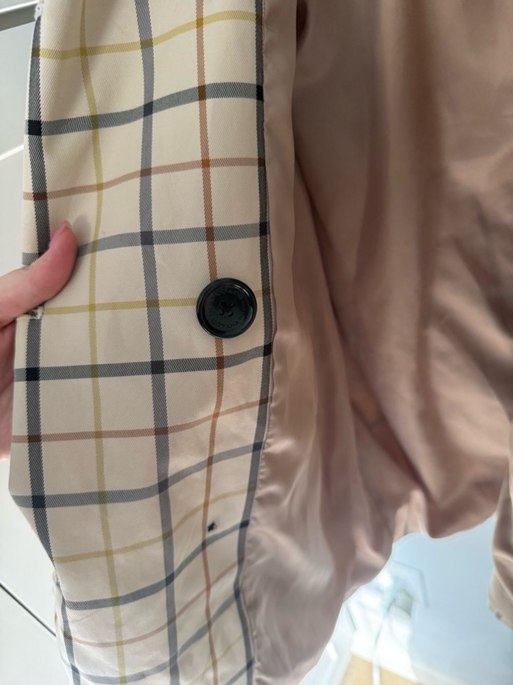 Coach F83728 Tattersall Plaid Belted Short Trench Coat - Picture 11 of 11